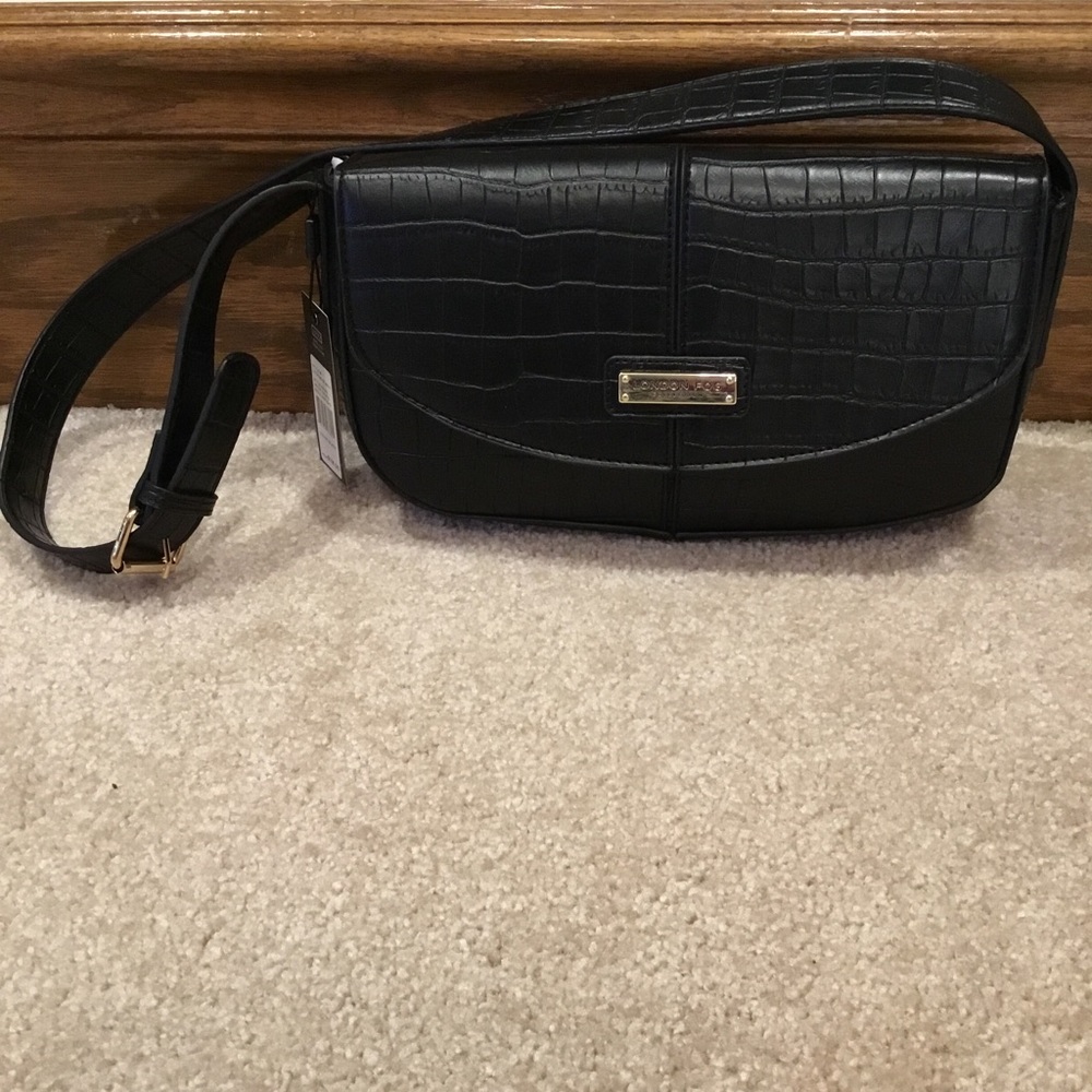 London Fog Faux Leather Shoulder Purse - Picture 2 of 13
